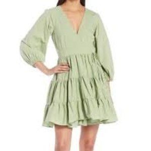 💚🩶Gianni Bini NWT Shelley V-Neck Long Sleeve Wrap Dress Sage M